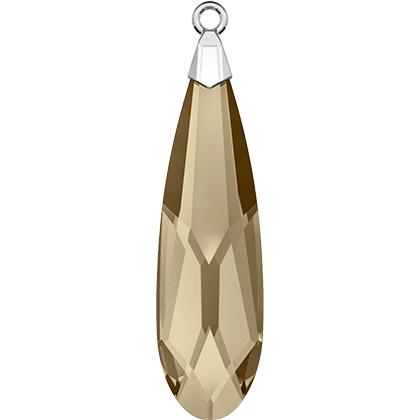 6533 Swarovski Raindrop Pendants with Rhodium Plating Brass Trumpet Cap