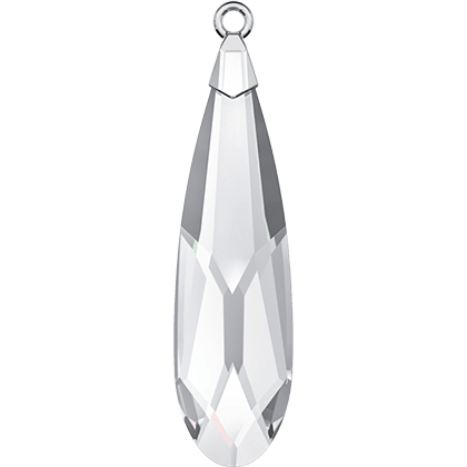 6533 Swarovski Raindrop Pendants with Rhodium Plating Brass Trumpet Cap