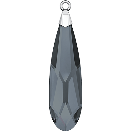6533 Swarovski Raindrop Pendants with Rhodium Plating Brass Trumpet Cap