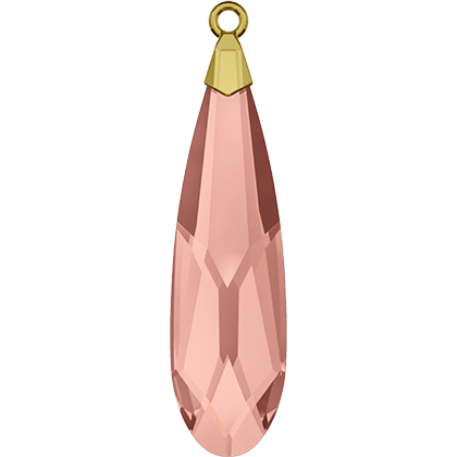 6533 Swarovski Raindrop Pendants with Gold Plating Brass Trumpet Cap