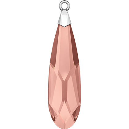 6533 Swarovski Raindrop Pendants with Rhodium Plating Brass Trumpet Cap