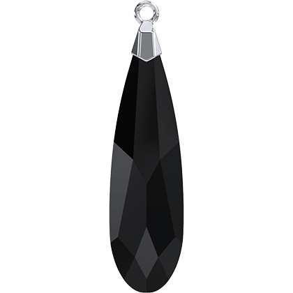 6533 Swarovski Raindrop Pendants with Rhodium Plating Brass Trumpet Cap