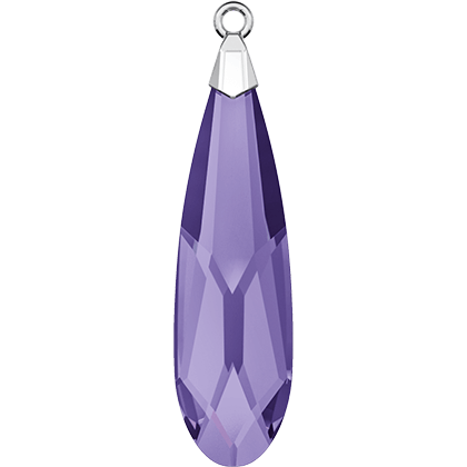 6533 Swarovski Raindrop Pendants with Rhodium Plating Brass Trumpet Cap