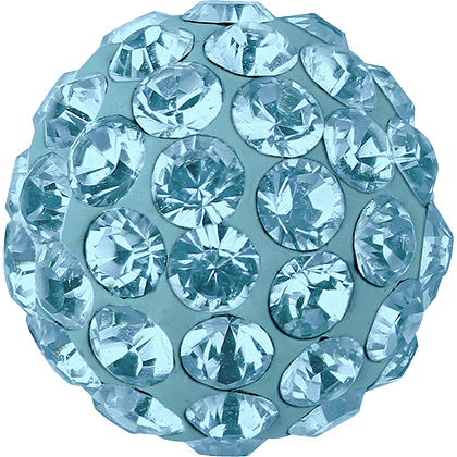 86001 Swarovski BeCharmed Pave Ball, Aquamarine (202) / Light Blue (11)