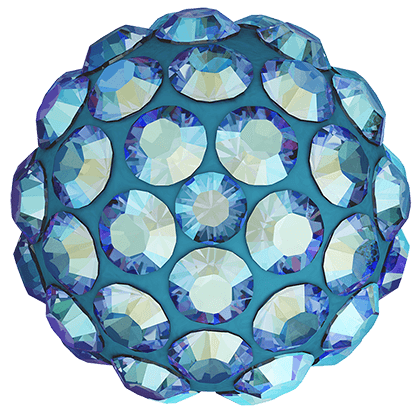 86001 Swarovski BeCharmed Pave Ball, Light Sapphire Shimmer (211 SHIM) / Cadetblue (43)