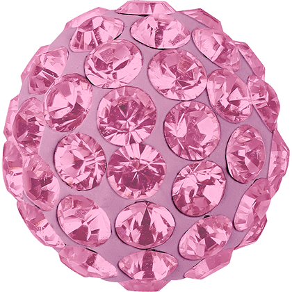 86001 Swarovski BeCharmed Pave Ball, Light Rose (223) / Rose (06)
