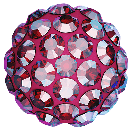 86001 Swarovski BeCharmed Pave Ball, Light Siam Shimmer (227 SHIM) / Red (21)