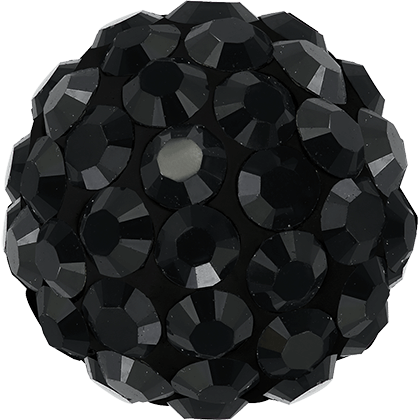 86001 Swarovski BeCharmed Pave Ball, Jet Hematite (280 HEM) / Black (02)