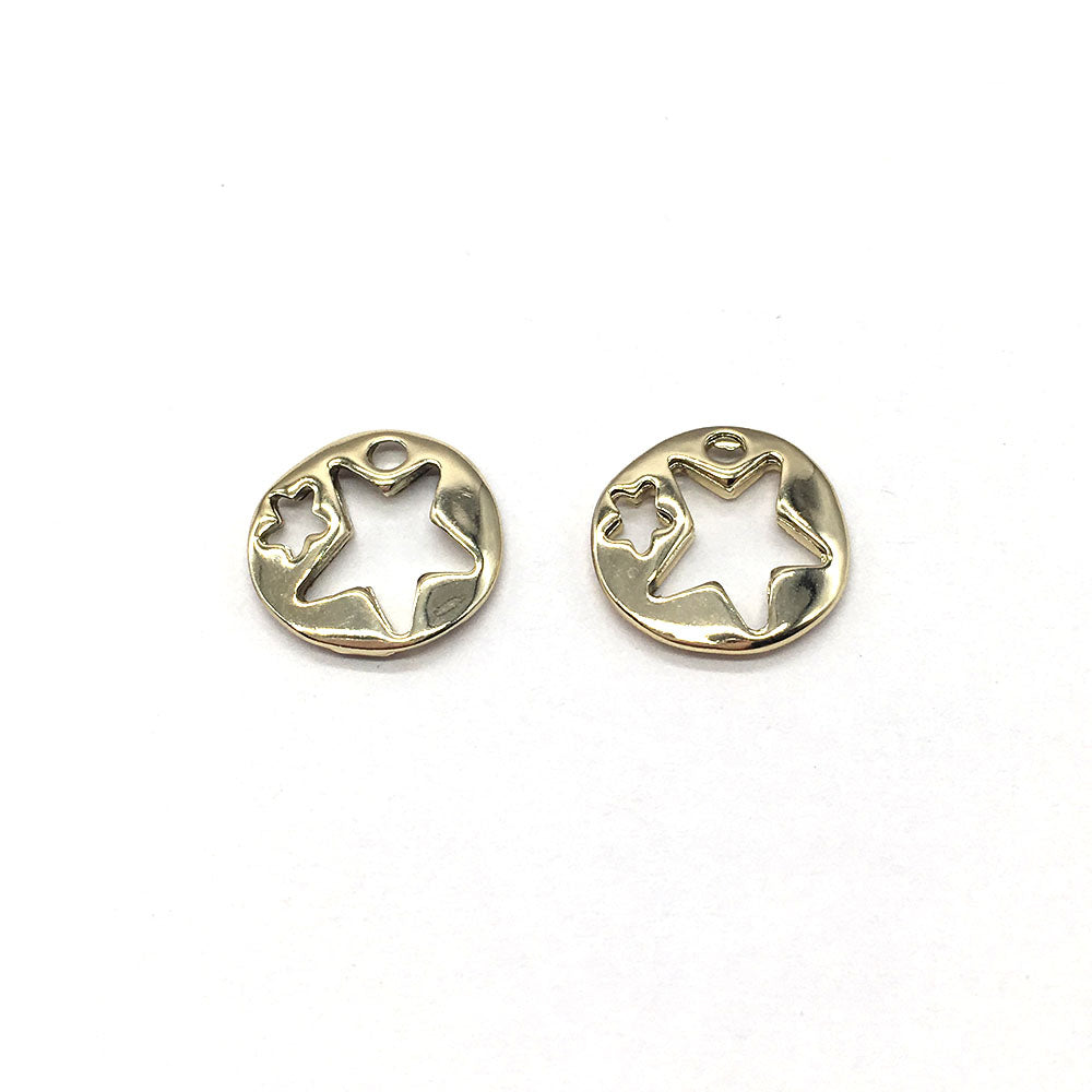 Gold Round Hollow Star
