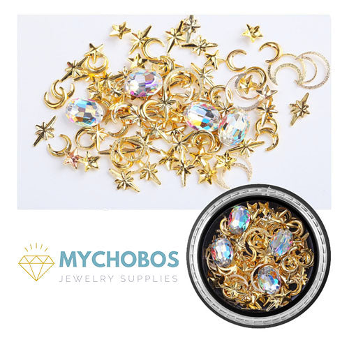 Assorted Crystal Rivet Nail Ornament