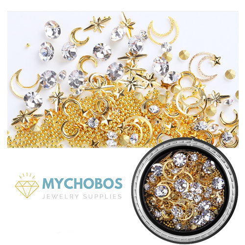 Assorted Crystal Rivet Nail Ornament