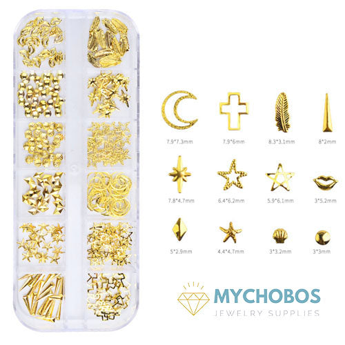 Assorted Shapes Rivet Nail Ornament - Box Set