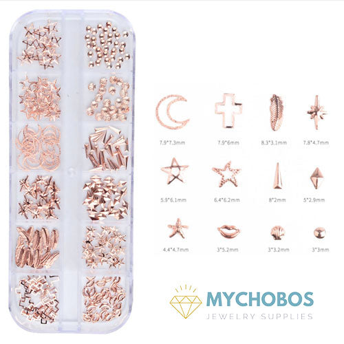 Assorted Shapes Rivet Nail Ornament - Box Set