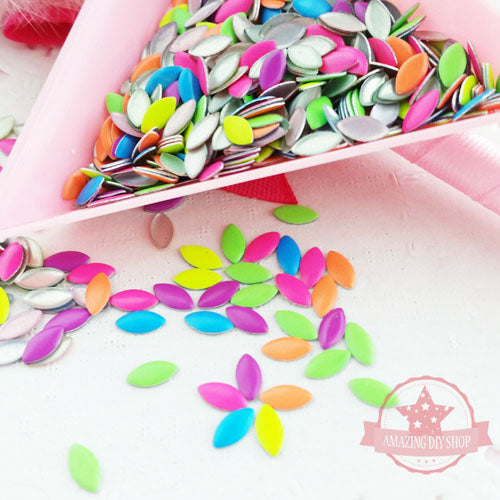 Navette Marquise Shaped Nail Studs - Neon Colors Mix