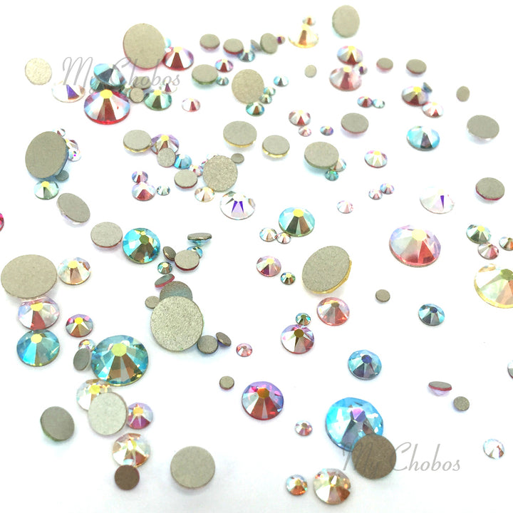 2058 &amp; 2088 Swarovski Flatback No Hotfix Mix Sizes, AB Effect Mix