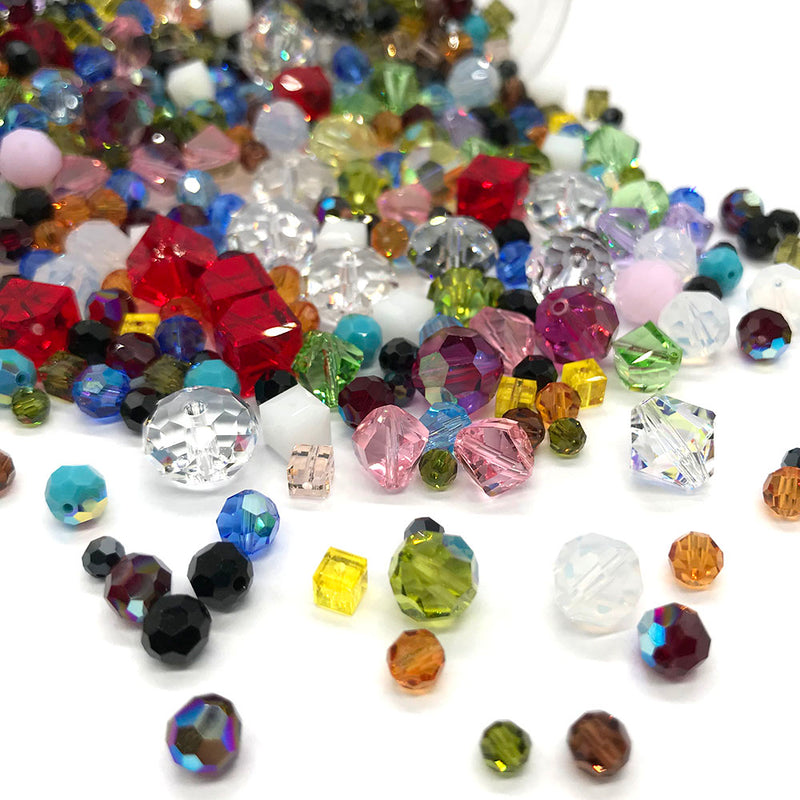 Swarovski Assorted Mixed Shapes and Sizes Beads, Assorted Mix Colors