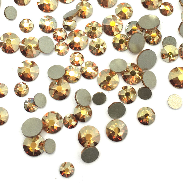 2058 &amp; 2088 Swarovski Flatback No Hotfix Mix Sizes, Crystal Metallic Sunshine (001 METSH)