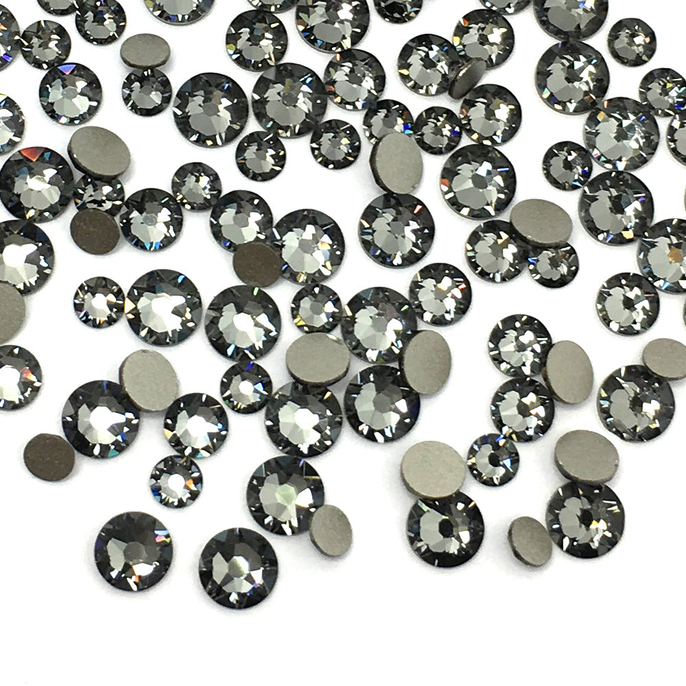 2058 &amp; 2088 Swarovski Flatback No Hotfix Mix Sizes, Crystal Silver Night (001 SINI)