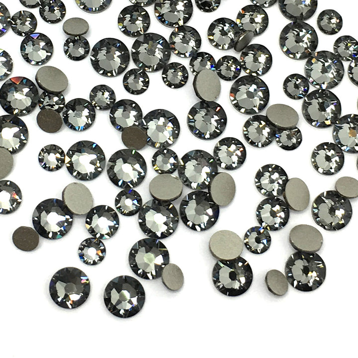 2058 &amp; 2088 Swarovski Flatback No Hotfix Mix Sizes, Crystal Silver Night (001 SINI)