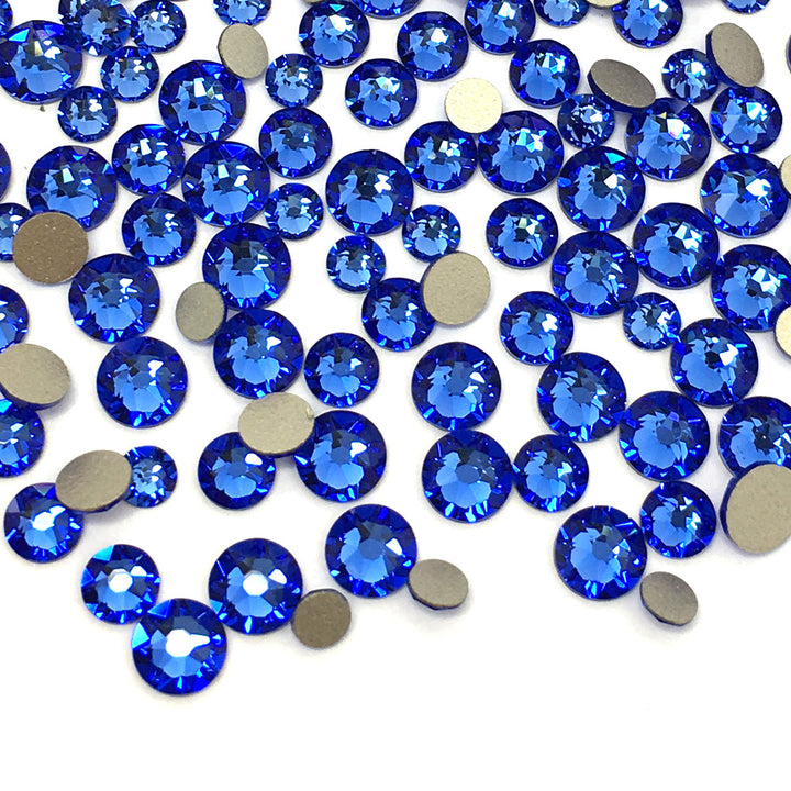 2058 &amp; 2088 Swarovski Flatback No Hotfix Mix Sizes, Sapphire (206)