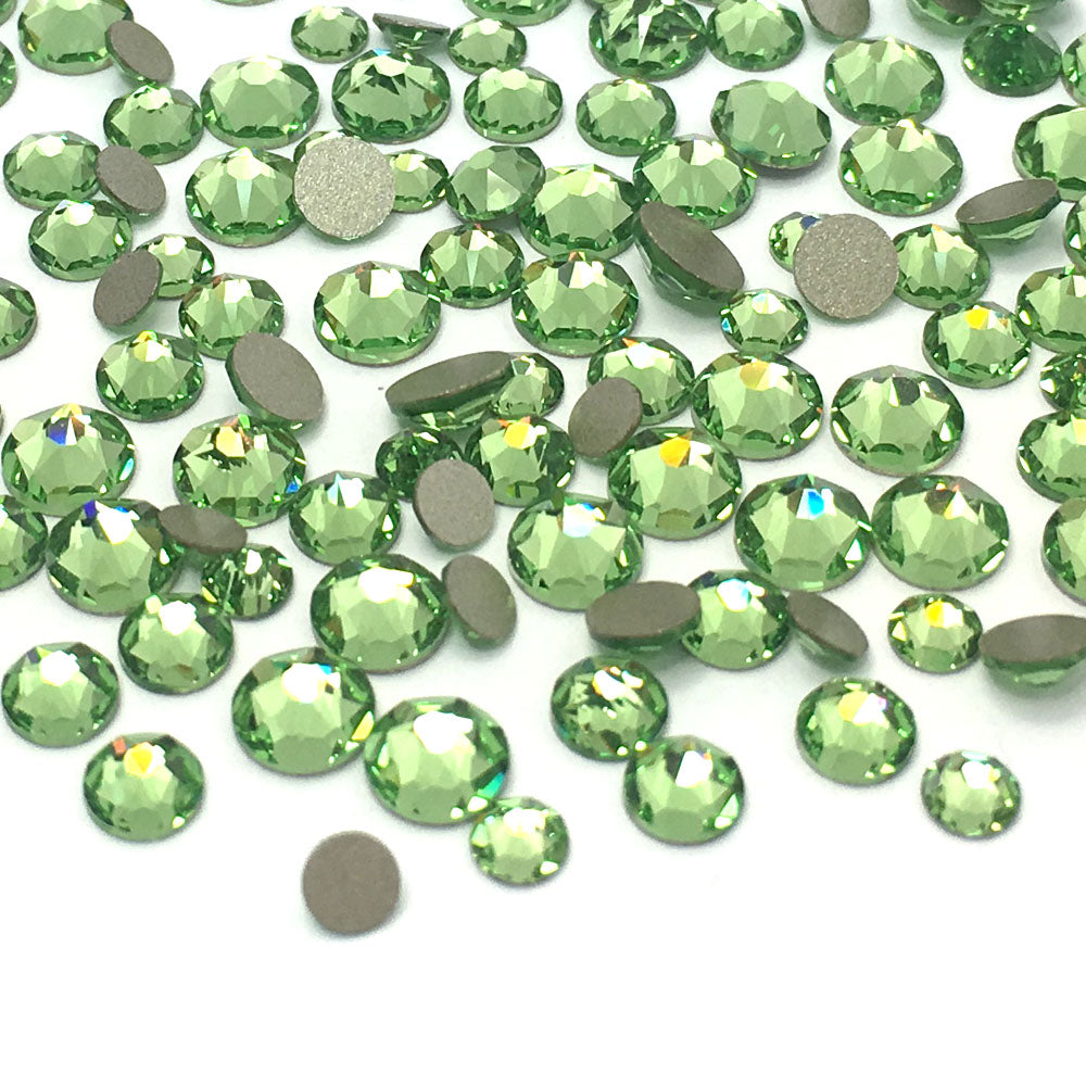 2058 &amp; 2088 Swarovski Flatback No Hotfix Mix Sizes, Peridot (214)