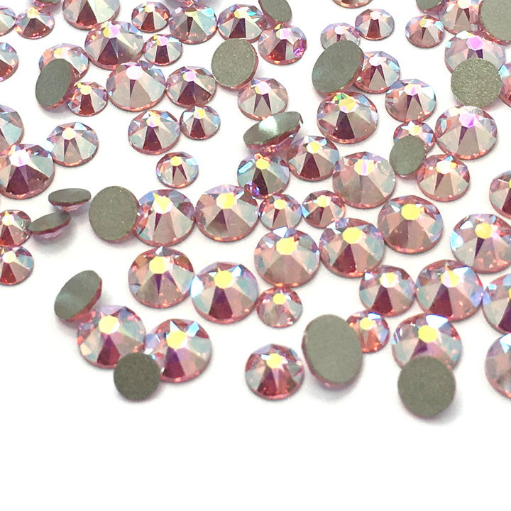 2058 &amp; 2088 Swarovski Flatback No Hotfix Mix Sizes, Light Rose AB (223 AB)