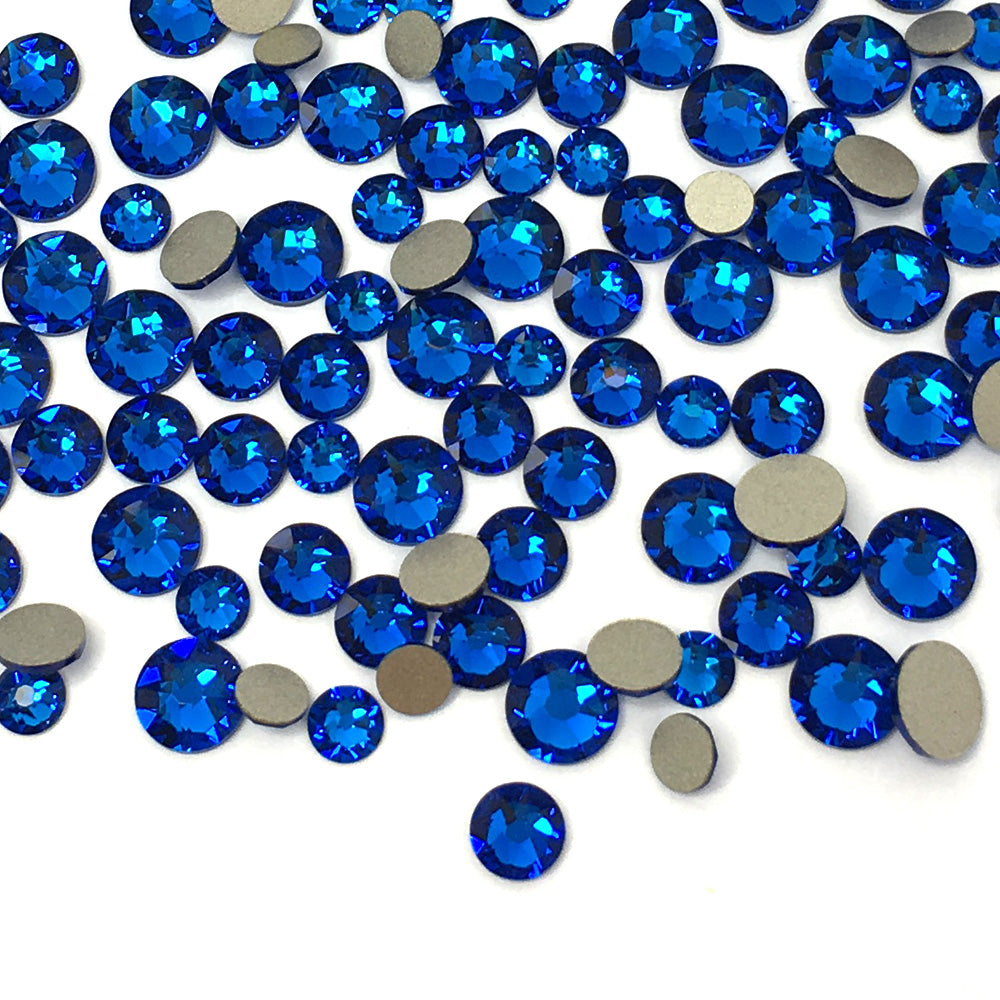 2058 &amp; 2088 Swarovski Flatback No Hotfix Mix Sizes, Capri Blue (243)