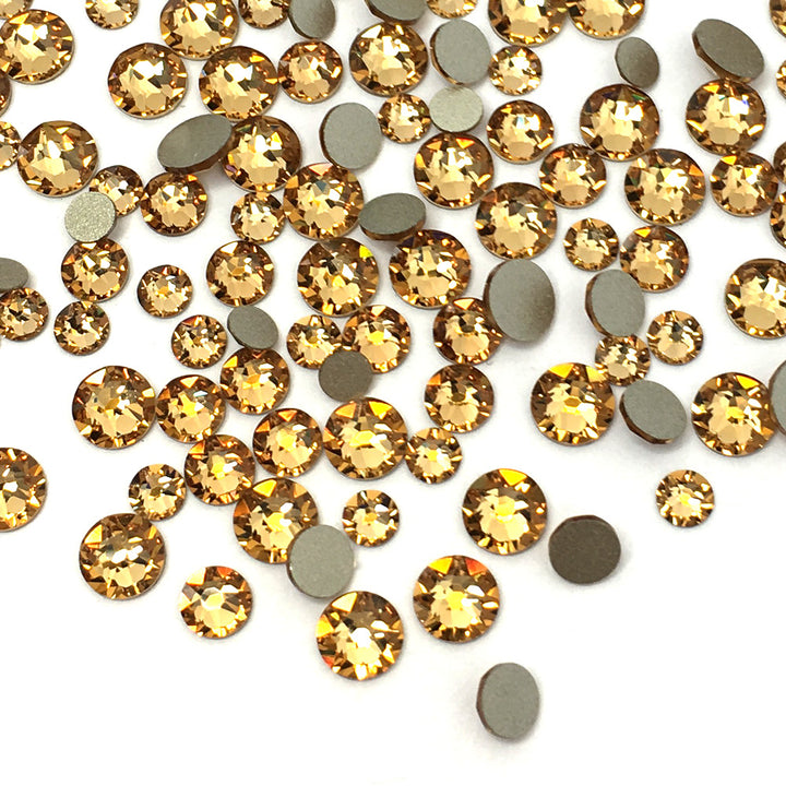 2058 &amp; 2088 Swarovski Flatback No Hotfix Mix Sizes, Light Colorado Topaz (246)