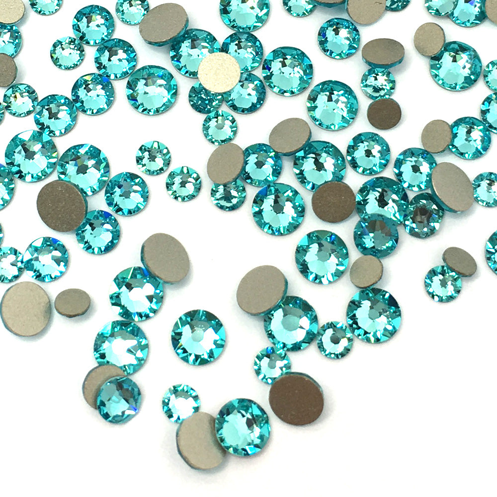 2058 &amp; 2088 Swarovski Flatback No Hotfix Mix Sizes, Light Turquoise (263)