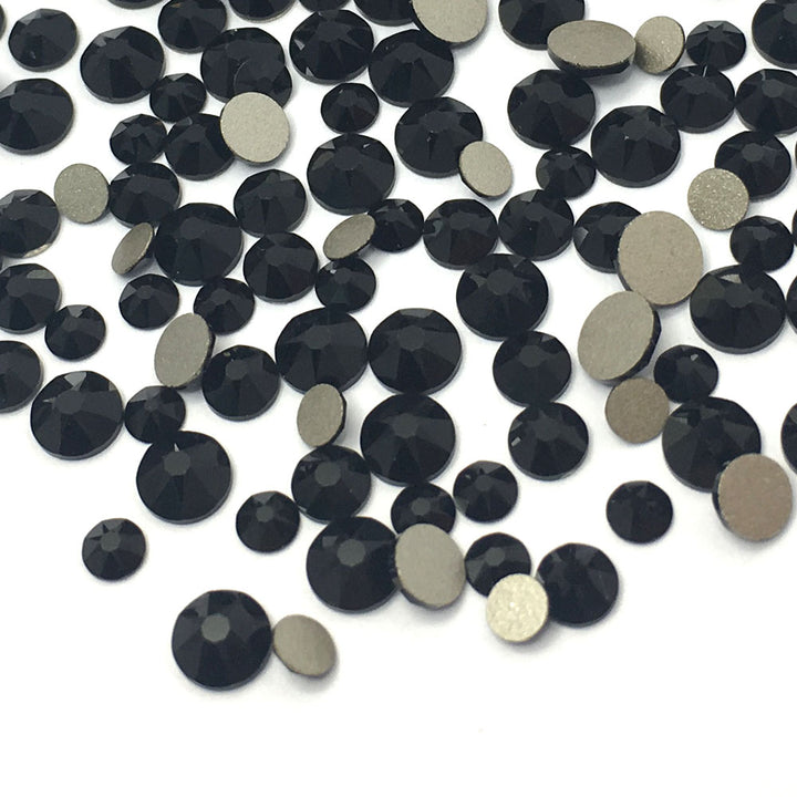 2058 &amp; 2088 Swarovski Flatback No Hotfix Mix Sizes, Jet (280)