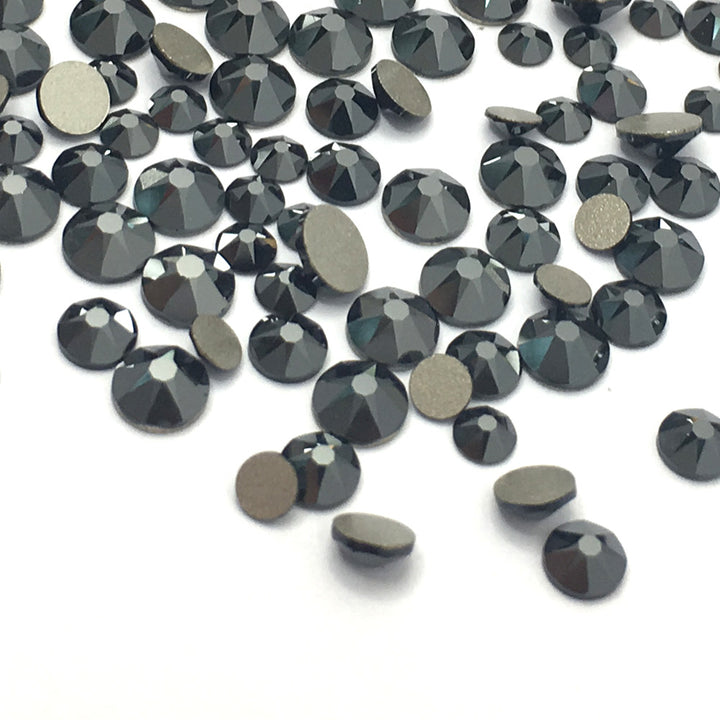 2058 &amp; 2088 Swarovski Flatback No Hotfix Mix Sizes, Jet Hematite (280 HEM)