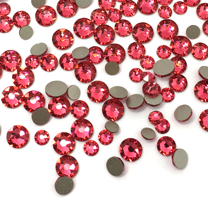 2058 &amp; 2088 Swarovski Flatback No Hotfix Mix Sizes, Indian Pink (289)