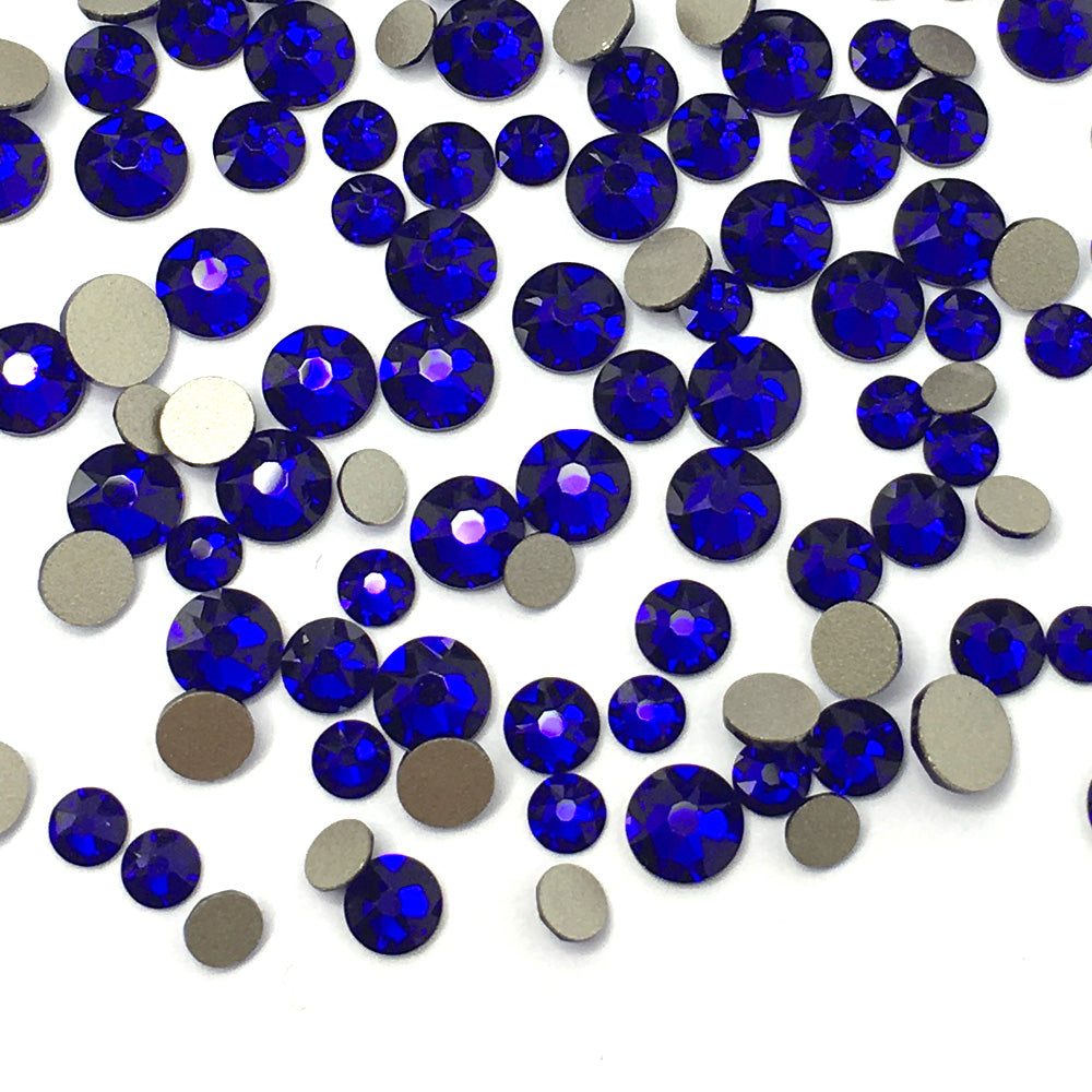 2058 &amp; 2088 Swarovski Flatback No Hotfix Mix Sizes, Cobalt (369)