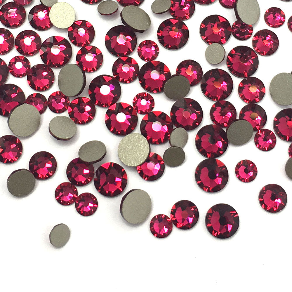2058 &amp; 2088 Swarovski Flatback No Hotfix Mix Sizes, Fuchsia (502)