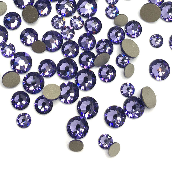 2058 &amp; 2088 Swarovski Flatback No Hotfix Mix Sizes, Tanzanite (539)
