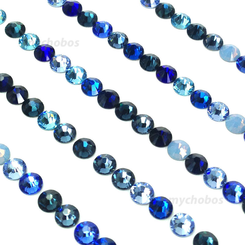 2058 & 2088 Swarovski Flatback No Hotfix, Blue Mix Colors