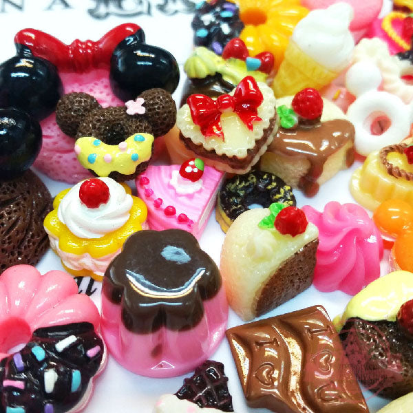 Assorted Mix Resin Flatback Cabochon, Sweet Food