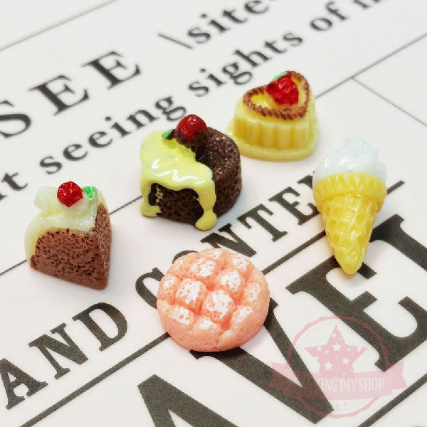 Assorted Mix Resin Flatback Cabochon, Mix Cake