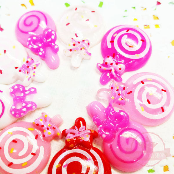 Assorted Mix Resin Flatback Cabochon, Lollipop