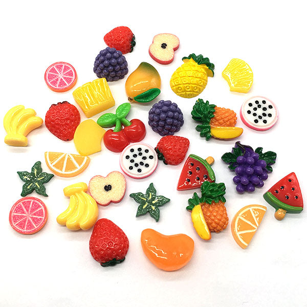 Assorted Mix Resin Flatback Cabochon, Fruit