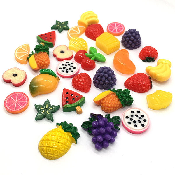 Assorted Mix Resin Flatback Cabochon, Fruit