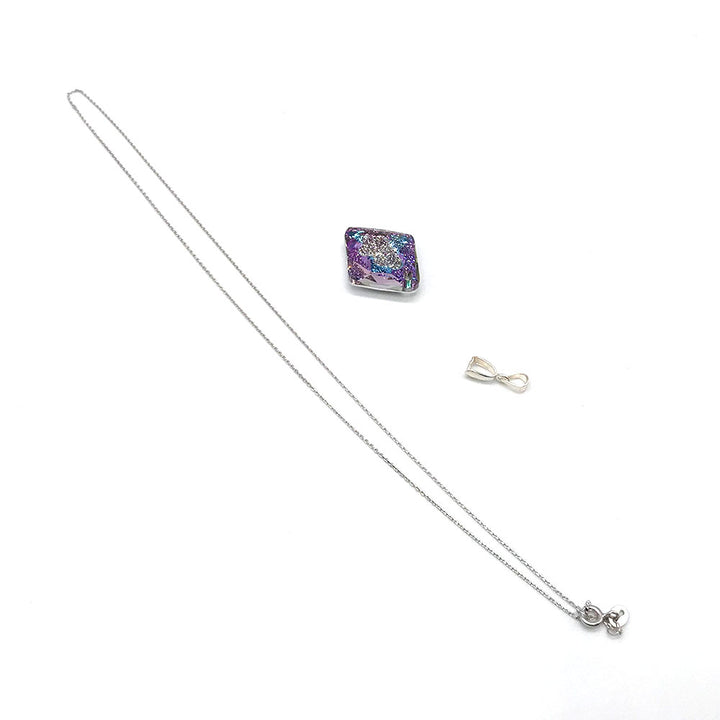 DIY Necklace with Swarovski Crystal Pendants, Growing Crystal Rhombus