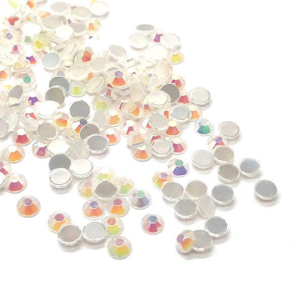 Jelly Resin Flatback Rhinestones, White AB