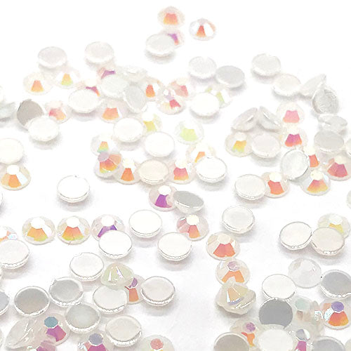 Jelly Resin Flatback Rhinestones, White AB