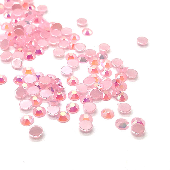 Jelly Resin Flatback Rhinestones, Light Pink AB