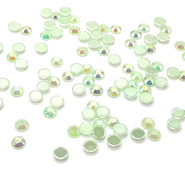 Jelly Resin Flatback Rhinestones, Green AB