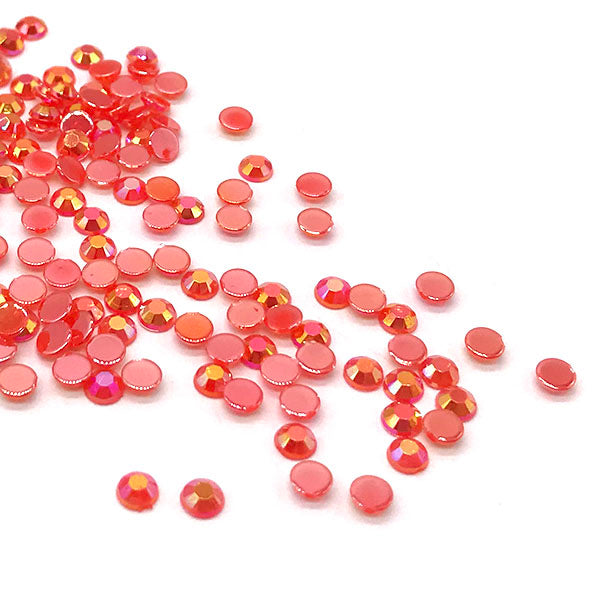 Jelly Resin Flatback Rhinestones, Red AB