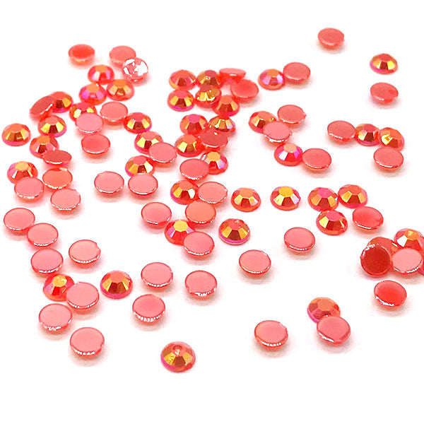 Jelly Resin Flatback Rhinestones, Red AB