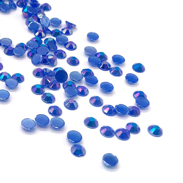 Jelly Resin Flatback Rhinestones, Dark Blue AB