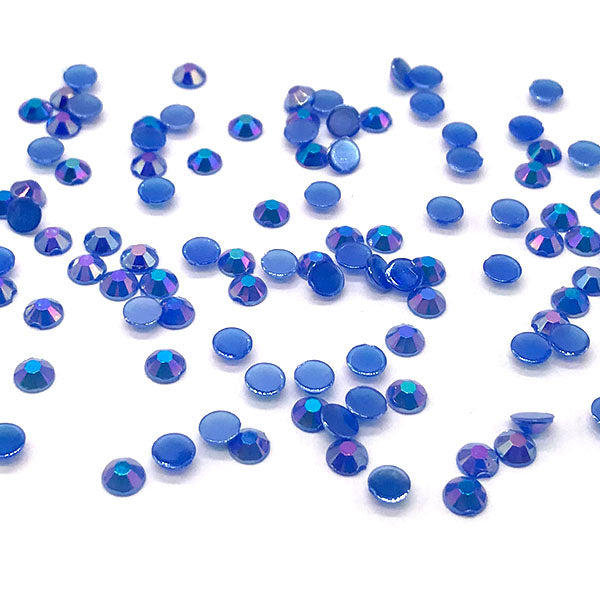Jelly Resin Flatback Rhinestones, Dark Blue AB